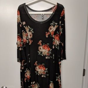 Black floral dress